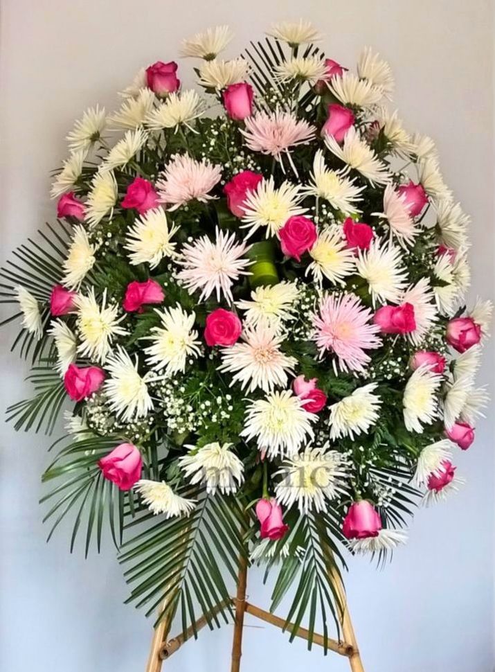 Corona_de_Condolencias_CD-19_Rosas_rosadas_Crisantemos
